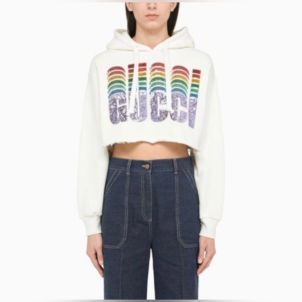Gucci Sequin Embellished Cropped Sweater